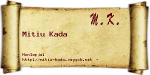Mitiu Kada névjegykártya